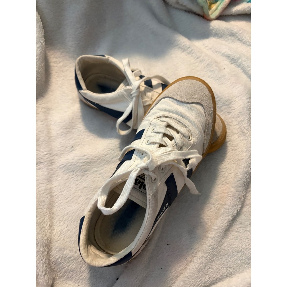 Gola Badminton Sneakers Retro White Navy Gum Sole Low Top Trainers US 7 EU 38 - Picture 8 of 10